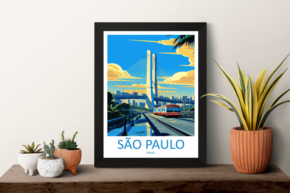 Sao Paulo Travel Print Wall Art Sao Paulo Wall Hanging Home Decor Sao Paulo Gift Art Lovers Wall Art Print Art Brazil Wall Art Poster