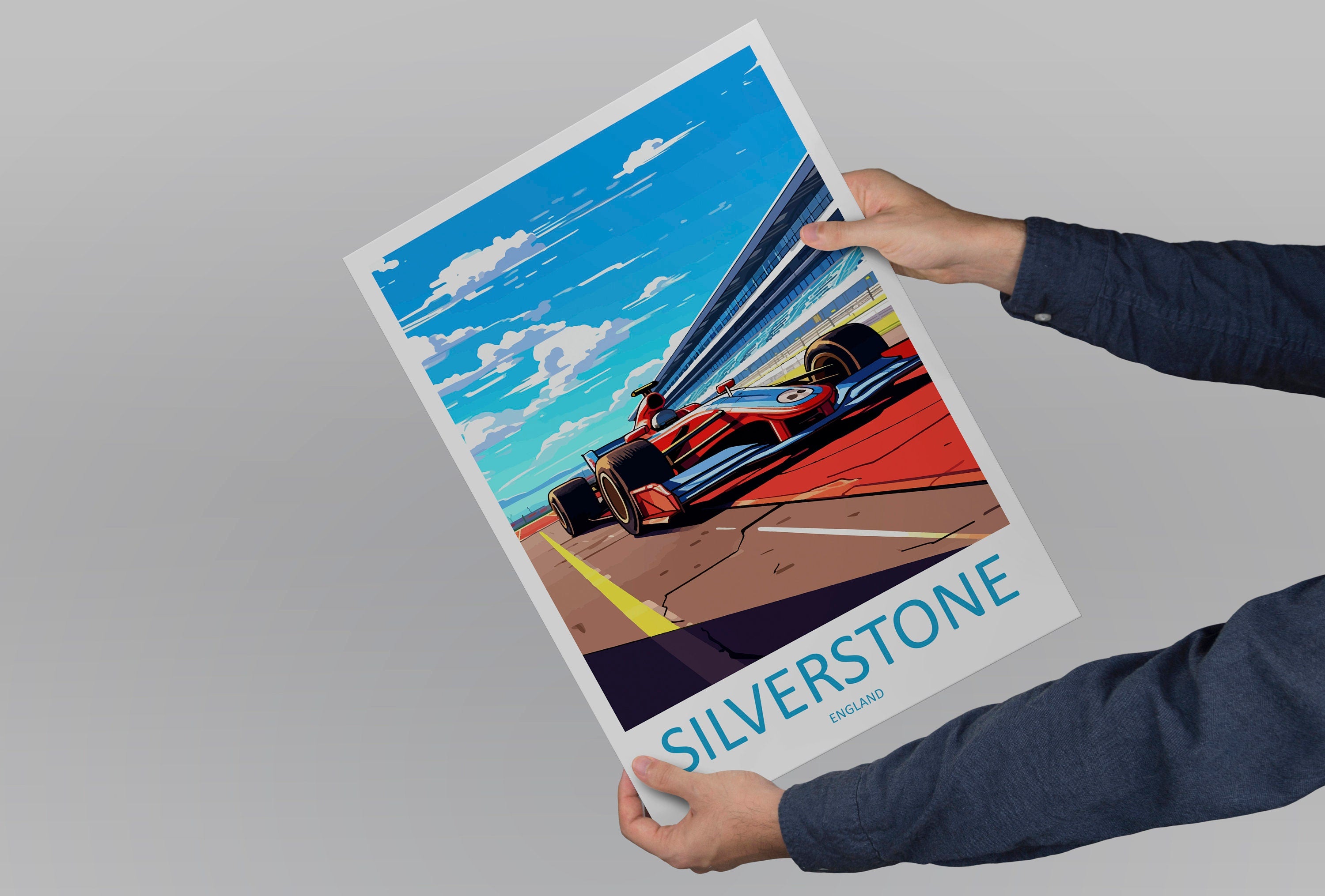 Silverstone Travel Print Wall Decor Silverstone Circuit Poster Motorsport Travel Print Art Print Racing Illustration England Race car Art