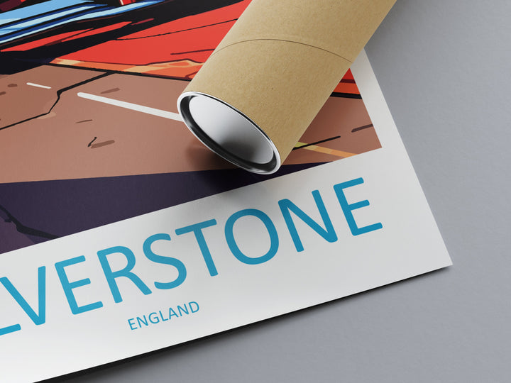 Racing Travel Print Wall Decor Silverstone Circuit Poster Motorsport Travel Print Art Print Racing Illustration England Race car Art