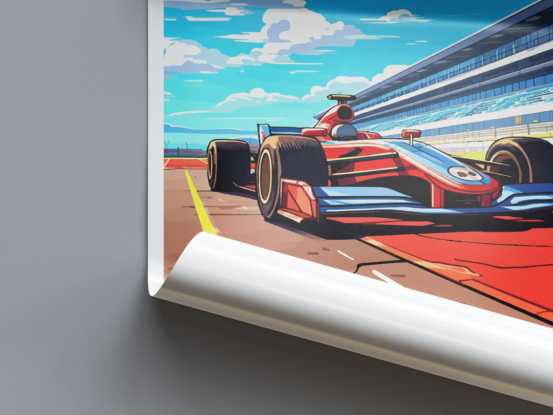 Racing Travel Print Wall Decor Silverstone Circuit Poster Motorsport Travel Print Art Print Racing Illustration England Race car Art