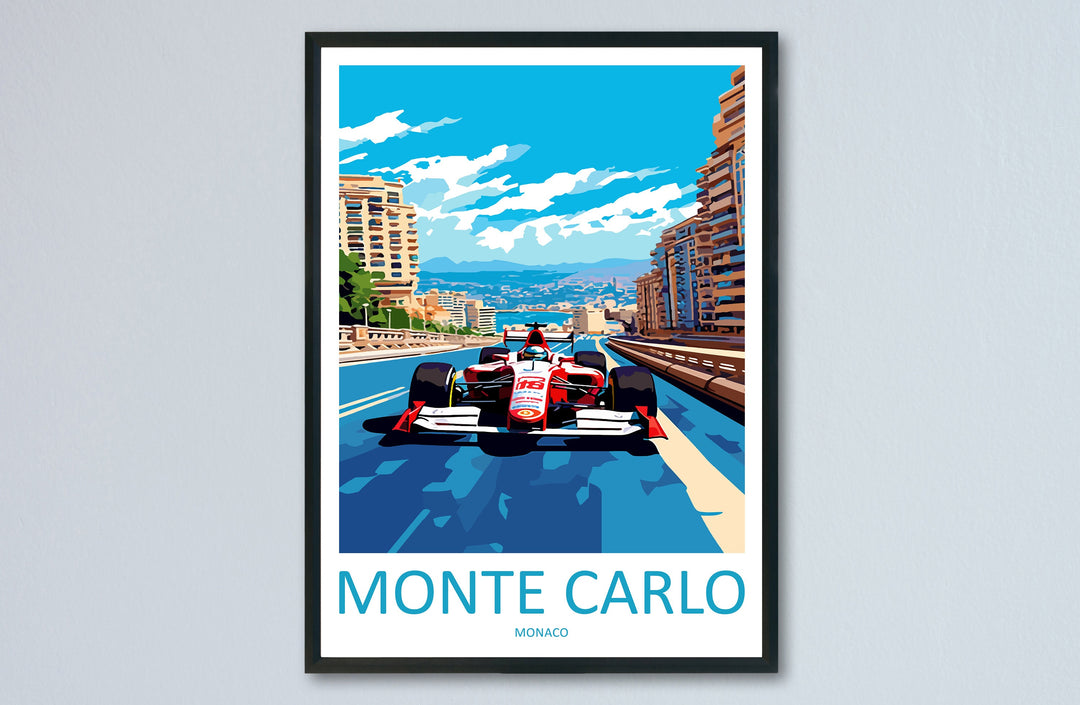 Monte Carlo Travel Print Wall Decor Monte Carlo Circuit Poster Motorsport Travel Print Art Print Racing Illustration Monaco Race Travel Art