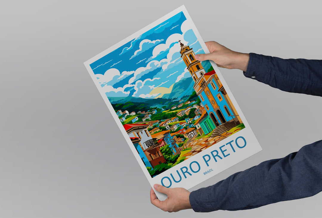 Ouro Preto Travel Print Wall Art Ouro Preto Wall Hanging Home Decor Ouro Preto Gift Art Lovers Wall Art Print Art Brazil Travel Poster