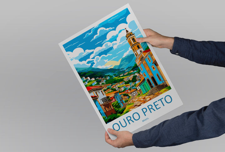 Ouro Preto Travel Print Wall Art Ouro Preto Wall Hanging Home Decor Ouro Preto Gift Art Lovers Wall Art Print Art Brazil Travel Poster