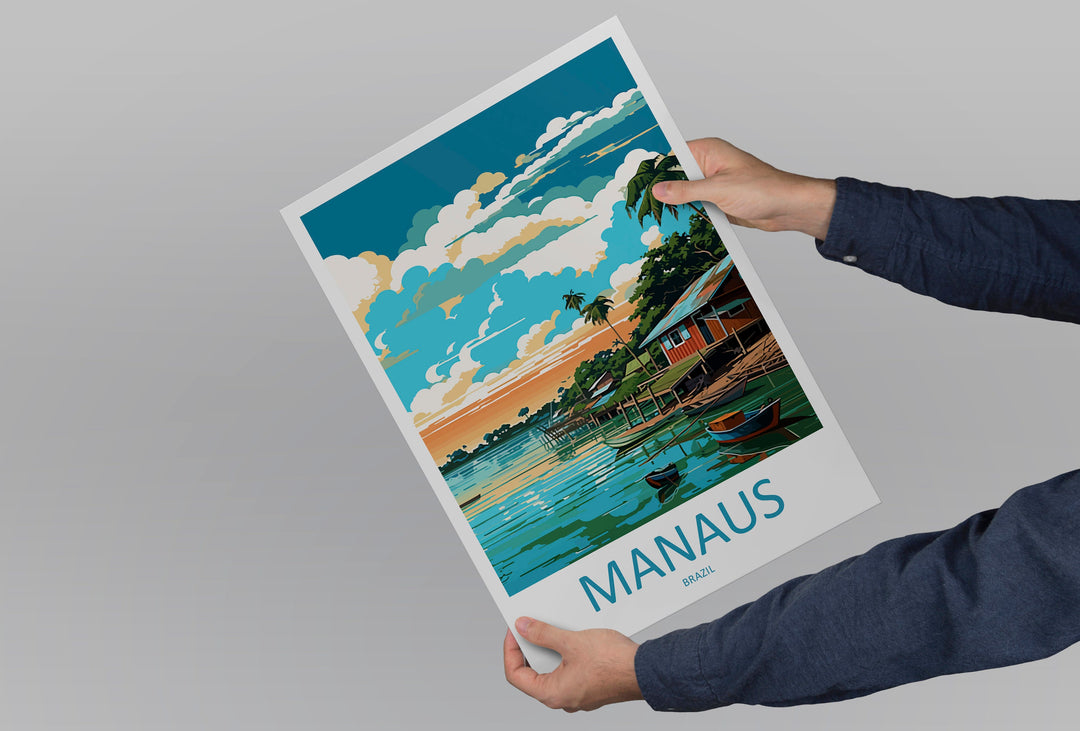 Manaus Travel Print Wall Art Manaus Wall Hanging Home Decor Manaus Gift Art Lovers Wall Art Print Art Brazil Travel Poster
