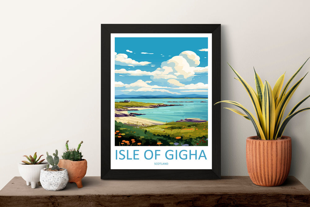 Isle Of Gigha Travel Print Wall Art Isle Of Gigha Wall Hanging Home Décor Isle Of Gigha Gift Art Lovers Scotland Art Lover Travel Gift