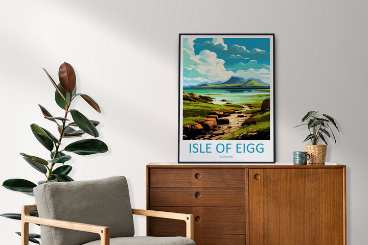 Isle Of Eigg Travel Print Wall Art Isle Of Eigg Wall Hanging Home Décor Isle Of Eigg Gift Art Lovers Scotland Art Lover Travel Gift