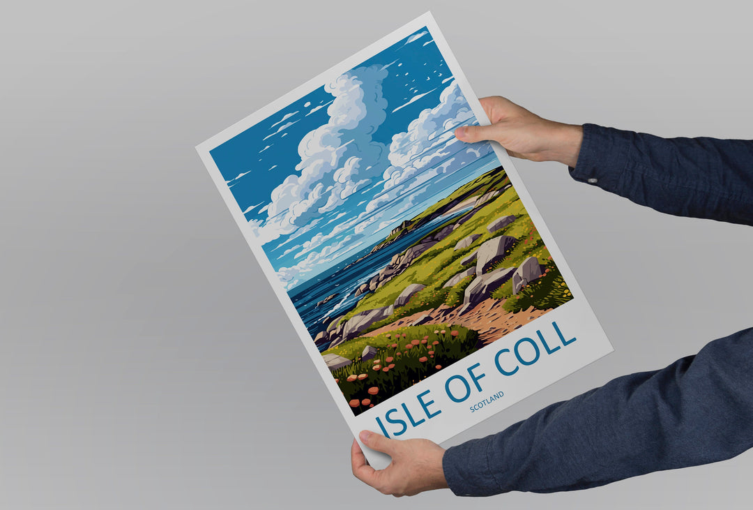 Isle Of Coll Travel Print Wall Art Isle Of Coll Wall Hanging Home Décor Isle Of Coll Gift Art Lovers Scotland Art Lover Travel Gift