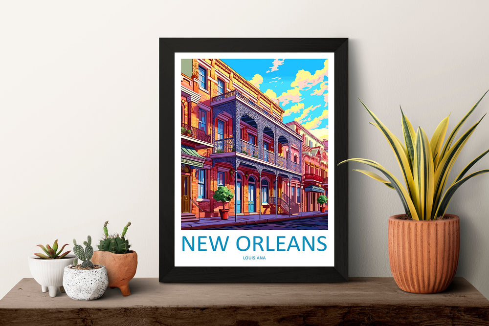 New Orleans Travel Print Wall Art New Orleans Wall Hanging Home Décor New Orleans Gift Art Lovers Gift New Orleans Print New Orleans Gift