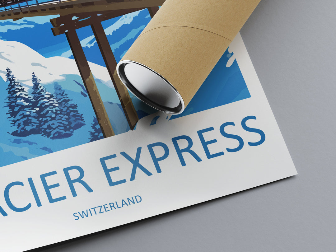 Glacier Express Travel Print Wall Art Glacier Express Wall Hanging Home Décor Glacier Express Gift Art Lovers Switzerland Art Lover Gift