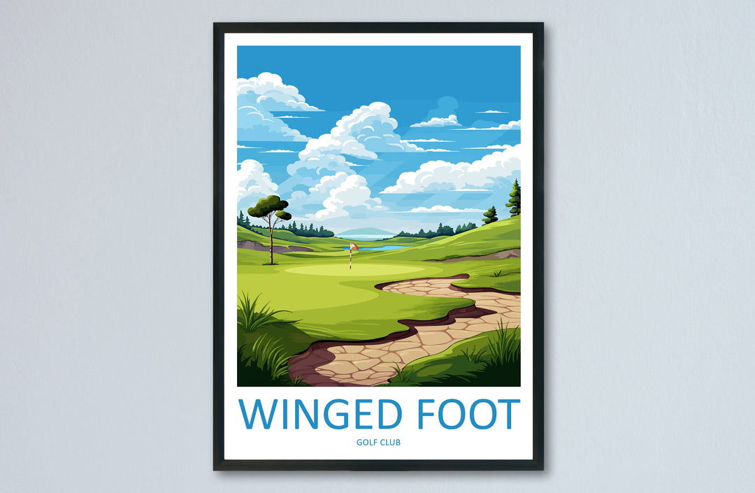 Winged Foot Golf Club Travel Print Wall Art Winged Foot Golf Club Wall Hanging Home Décor Winged Foot Golf Club Art Gift Art Lovers Golf Art