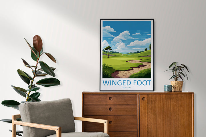 Winged Foot Golf Club Travel Print Wall Art Winged Foot Golf Club Wall Hanging Home Décor Winged Foot Golf Club Art Gift Art Lovers Golf Art