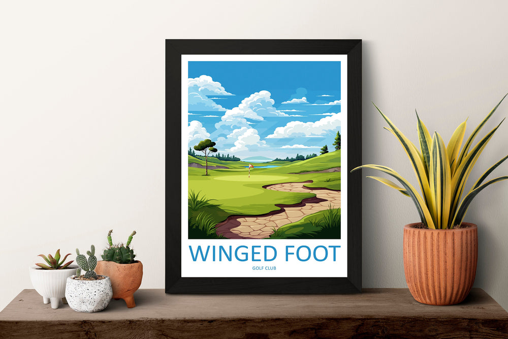 Winged Foot Golf Club Travel Print Wall Art Winged Foot Golf Club Wall Hanging Home Décor Winged Foot Golf Club Art Gift Art Lovers Golf Art