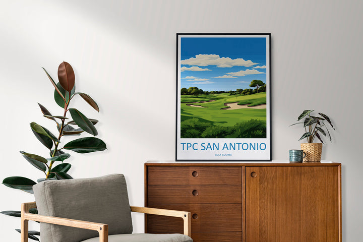 TPC San Antonio Golf Travel Print Wall Art TPC San Antonio Golf Wall Hanging Home Décor TPC San Antonio Golf Art Gift Art Lovers Golf Art
