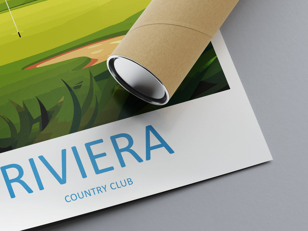 Riviera Country Club Travel Print Wall Art Riviera Country Club Wall Hanging Home Décor Riviera Country Club Art Gift Art Lovers Golf Art