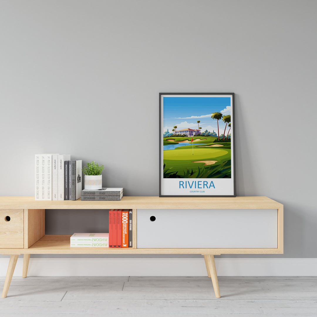 Riviera Country Club Travel Print Wall Art Riviera Country Club Wall Hanging Home Décor Riviera Country Club Art Gift Art Lovers Golf Art