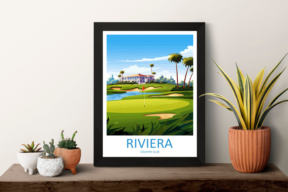 Riviera Country Club Travel Print Wall Art Riviera Country Club Wall Hanging Home Décor Riviera Country Club Art Gift Art Lovers Golf Art