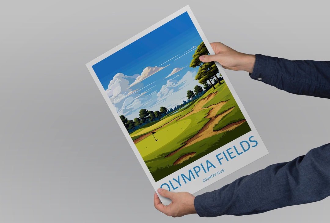 Olympia Fields Golf Club Travel Print Wall Art Olympia Fields Golf Club Wall Hanging Home Décor Olympia Fields Art Gift Art Lovers Golf Art