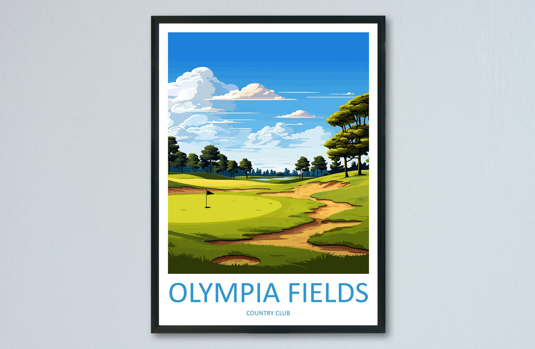 Olympia Fields Golf Club Travel Print Wall Art Olympia Fields Golf Club Wall Hanging Home Décor Olympia Fields Art Gift Art Lovers Golf Art