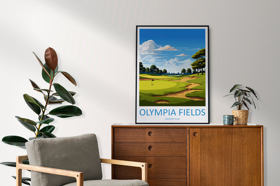 Olympia Fields Golf Club Travel Print Wall Art Olympia Fields Golf Club Wall Hanging Home Décor Olympia Fields Art Gift Art Lovers Golf Art