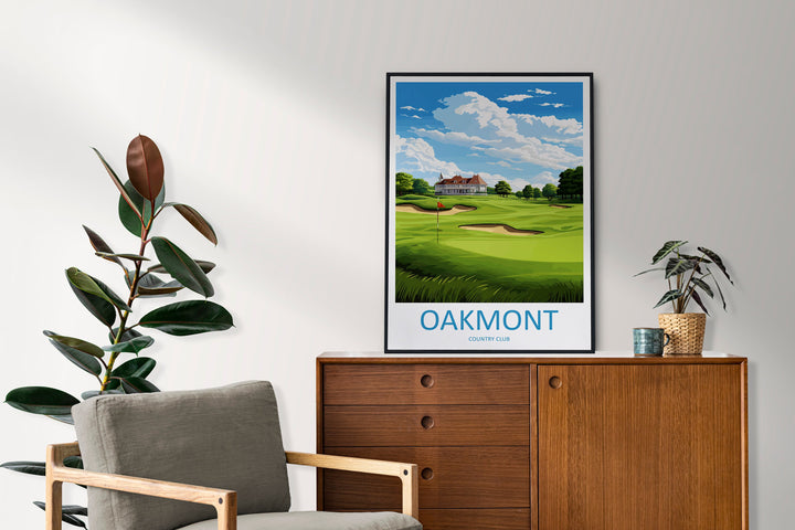 Oakmont Golf Club Travel Print Wall Art Oakmont Golf Club Wall Hanging Home Décor Oakmont Art Gift Art Lovers Golf Art