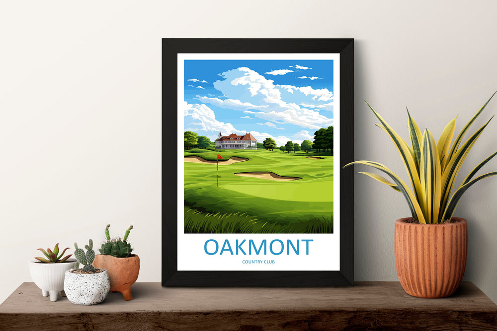Oakmont Golf Club Travel Print Wall Art Oakmont Golf Club Wall Hanging Home Décor Oakmont Art Gift Art Lovers Golf Art