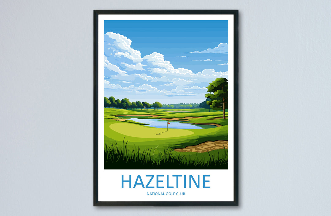 Hazeltine National Golf Club Travel Print Wall Art Hazeltine Golf Club Wall Hanging Home Décor Hazeltine Art Gift Art Lovers Golf Art