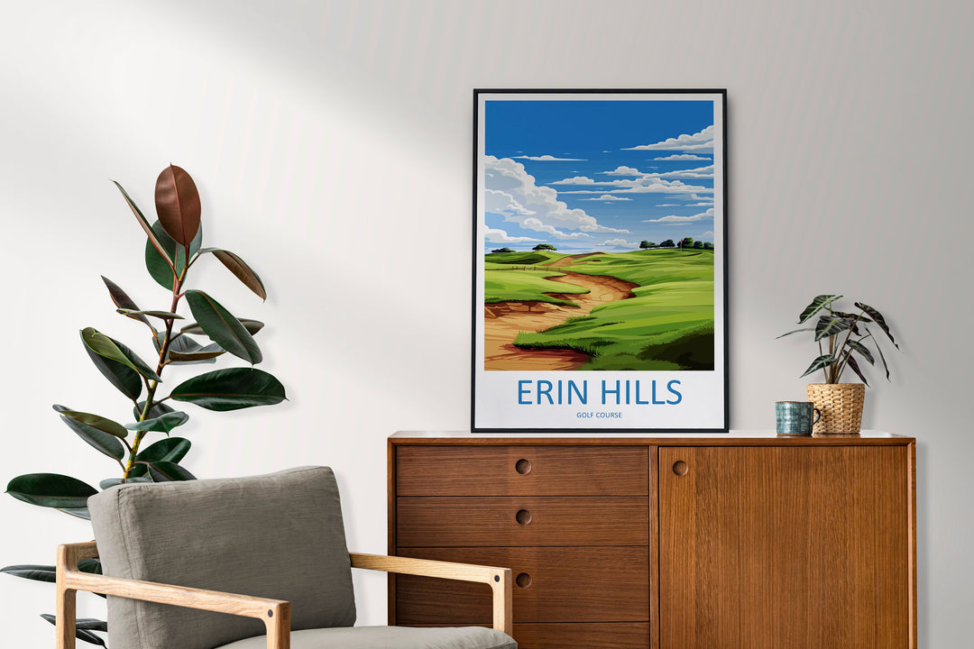 Erin Hills Golf Club Travel Print Wall Art Erin Hills Golf Club Wall Hanging Home Décor Erin Hills Golf Course Art Gift Art Lovers Golf Art