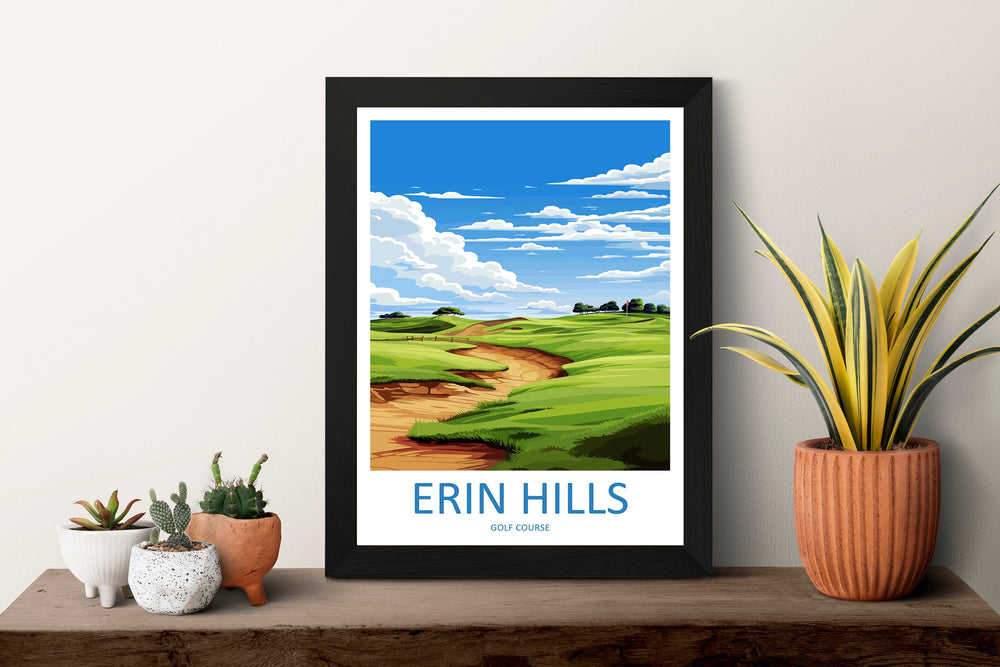 Erin Hills Golf Club Travel Print Wall Art Erin Hills Golf Club Wall Hanging Home Décor Erin Hills Golf Course Art Gift Art Lovers Golf Art
