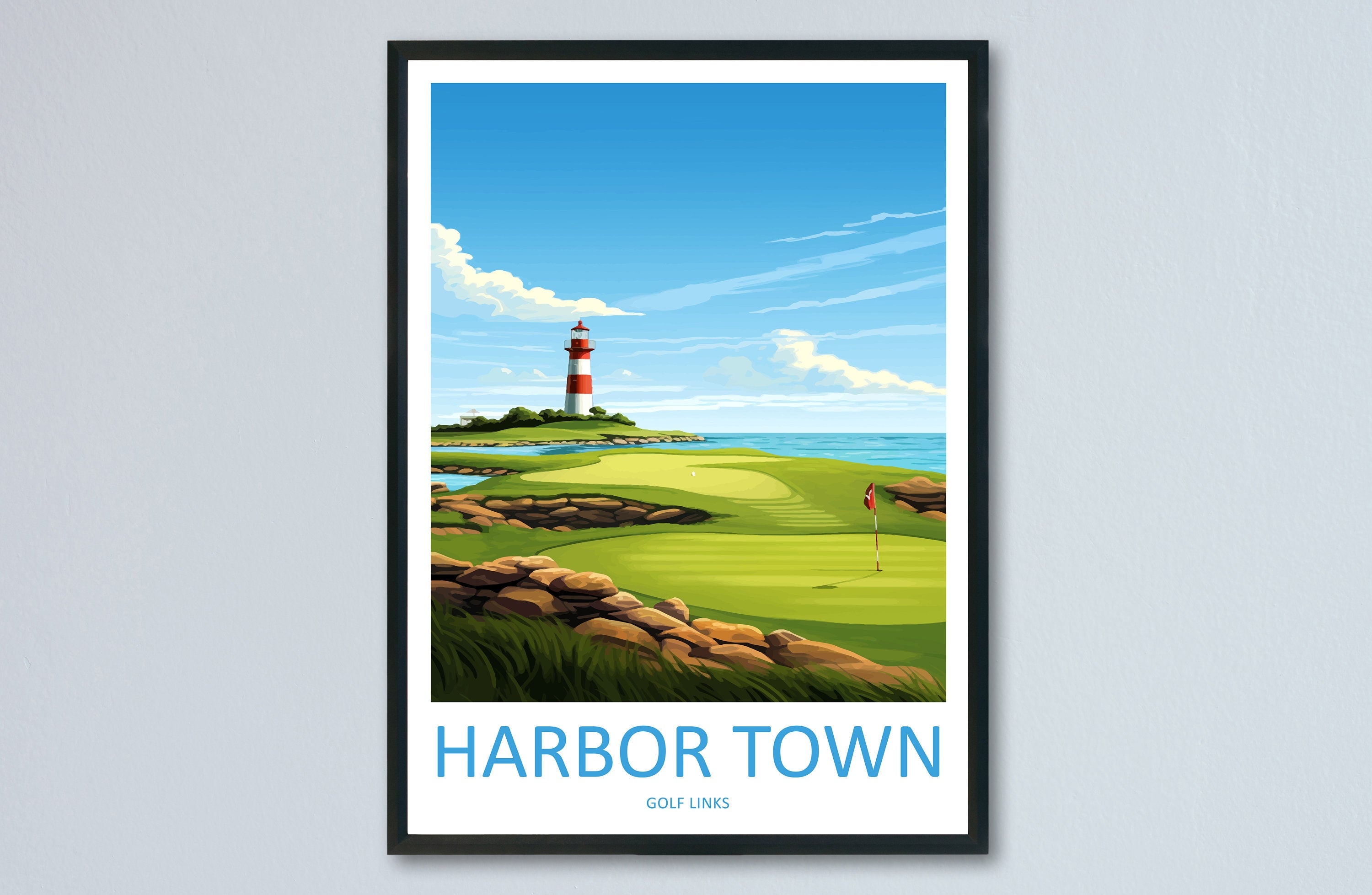 Harbor Town Golf Links Travel Print Wall Art Harbor Town Golf Club Wall Hanging Home Décor Harbor Town Course Art Gift Art Lovers Golf Art