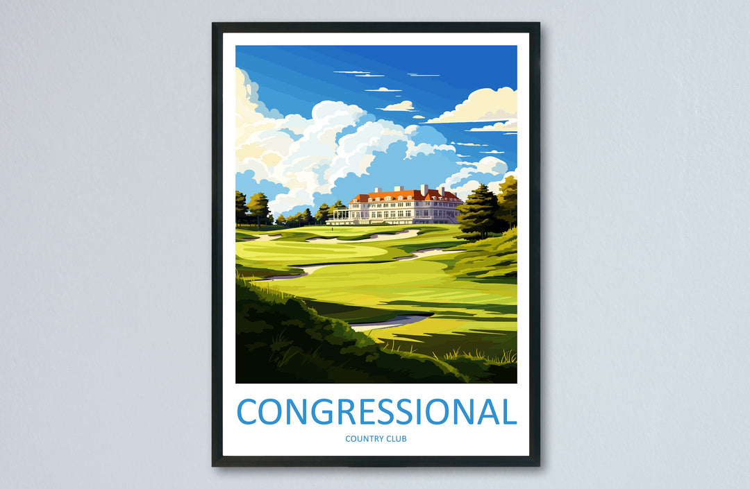 Congressional Golf Club Travel Print Wall Art Congressional Golf Club Wall Hanging Home Décor Congressional Art Gift Art Lovers Golf Art
