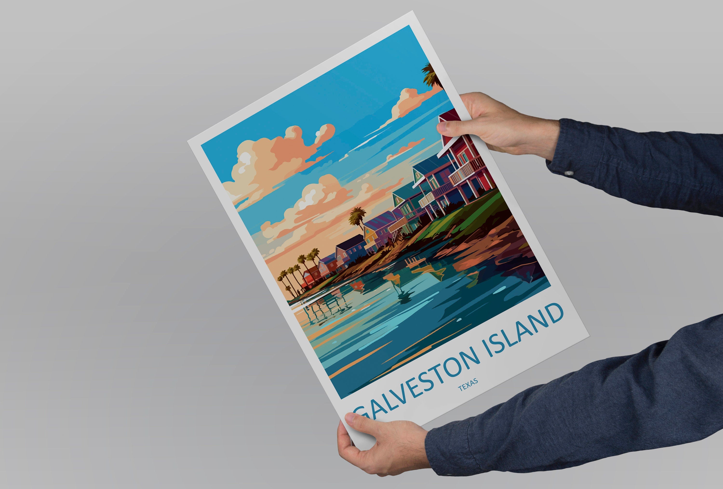 Galveston Island Travel Print