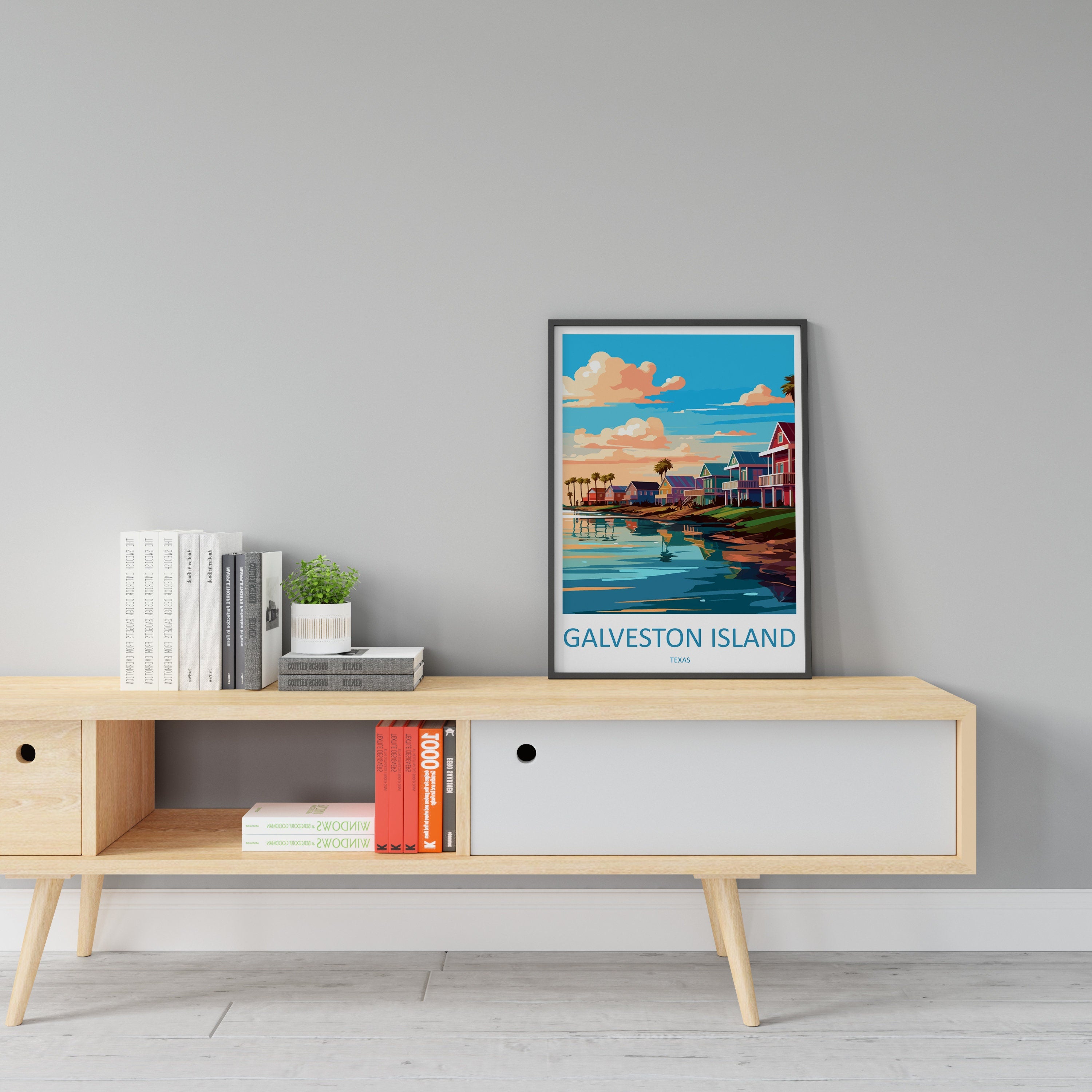 Galveston Island Travel Print