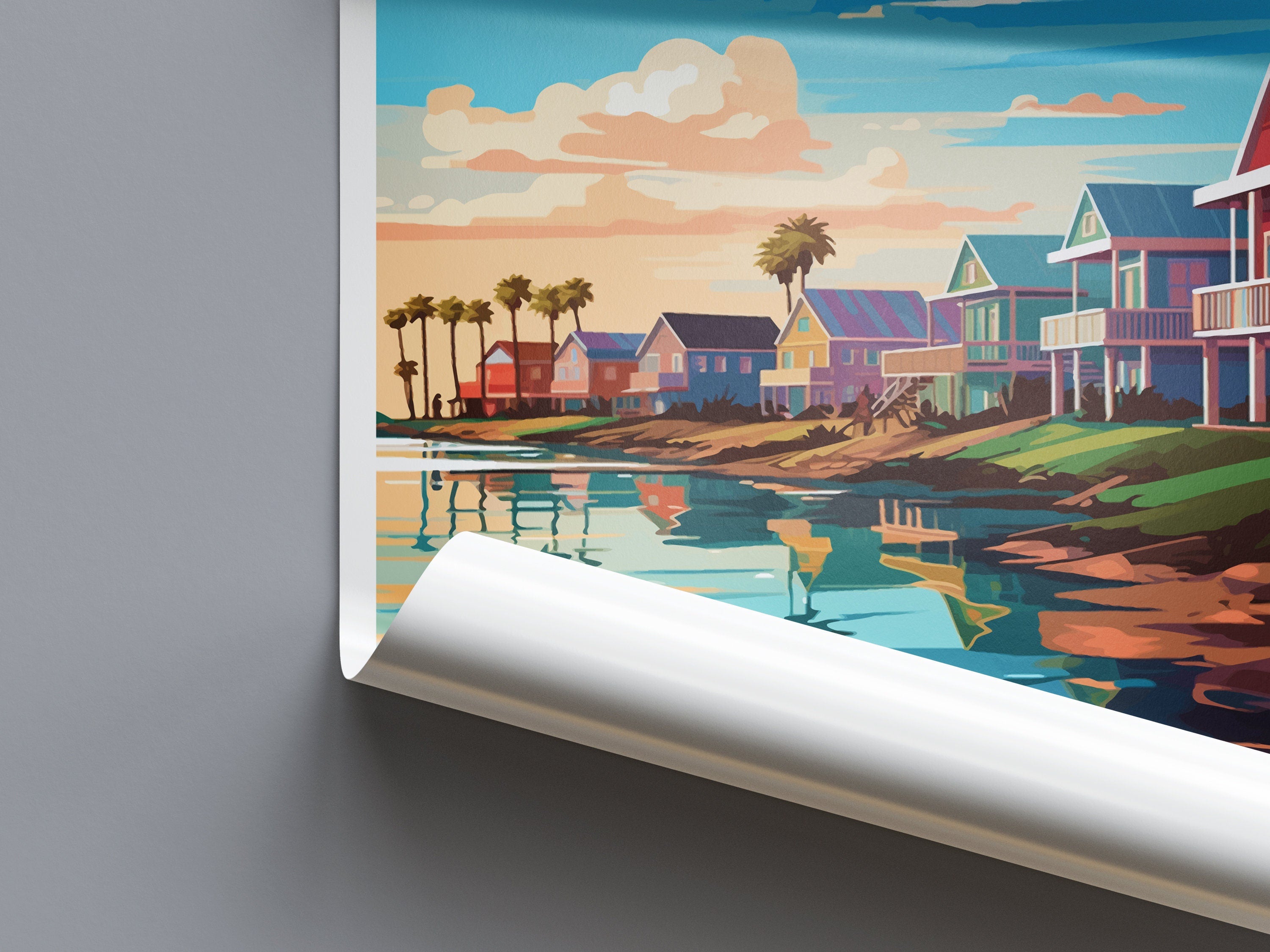 Galveston Island Travel Print