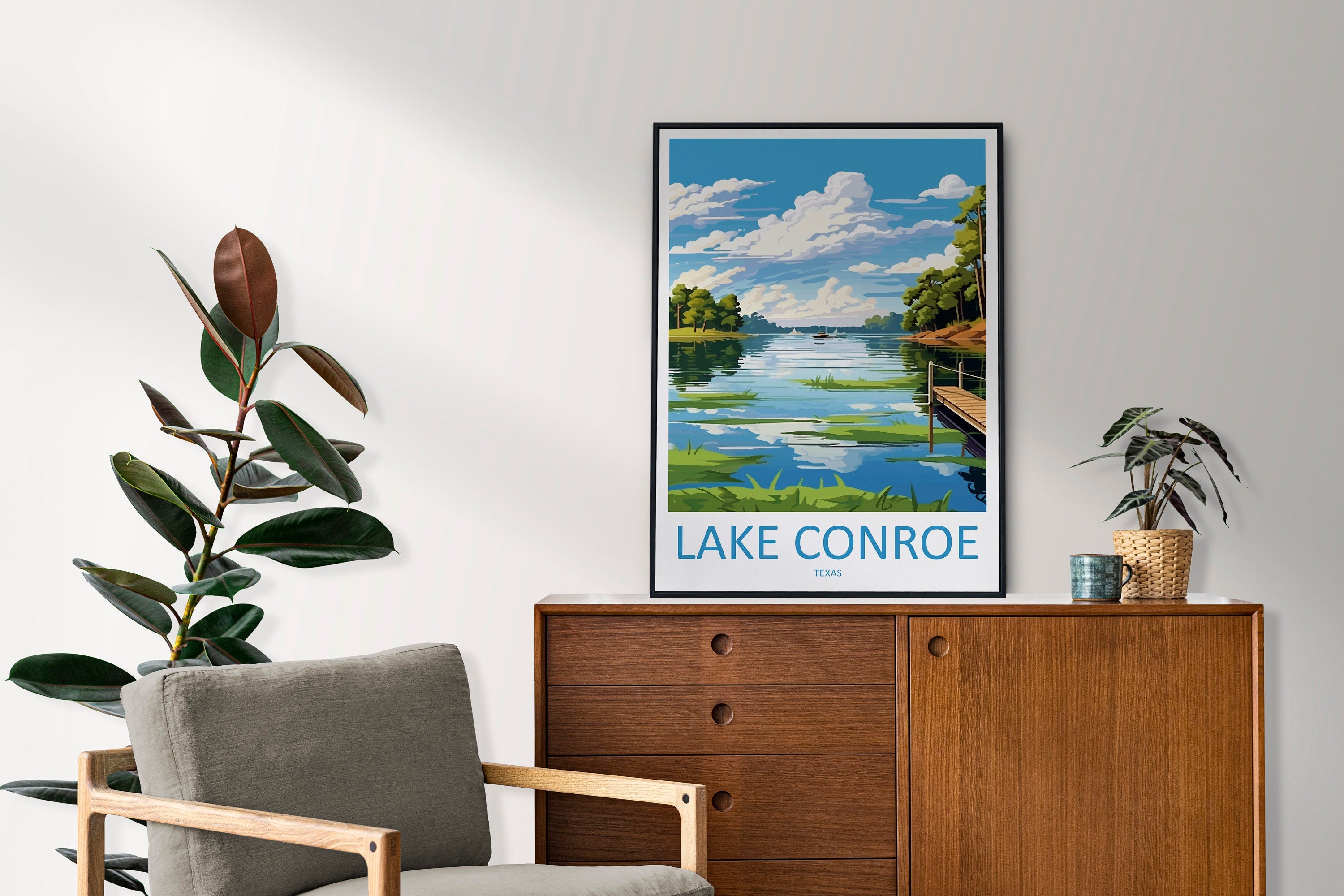 Lake Conroe Travel Print