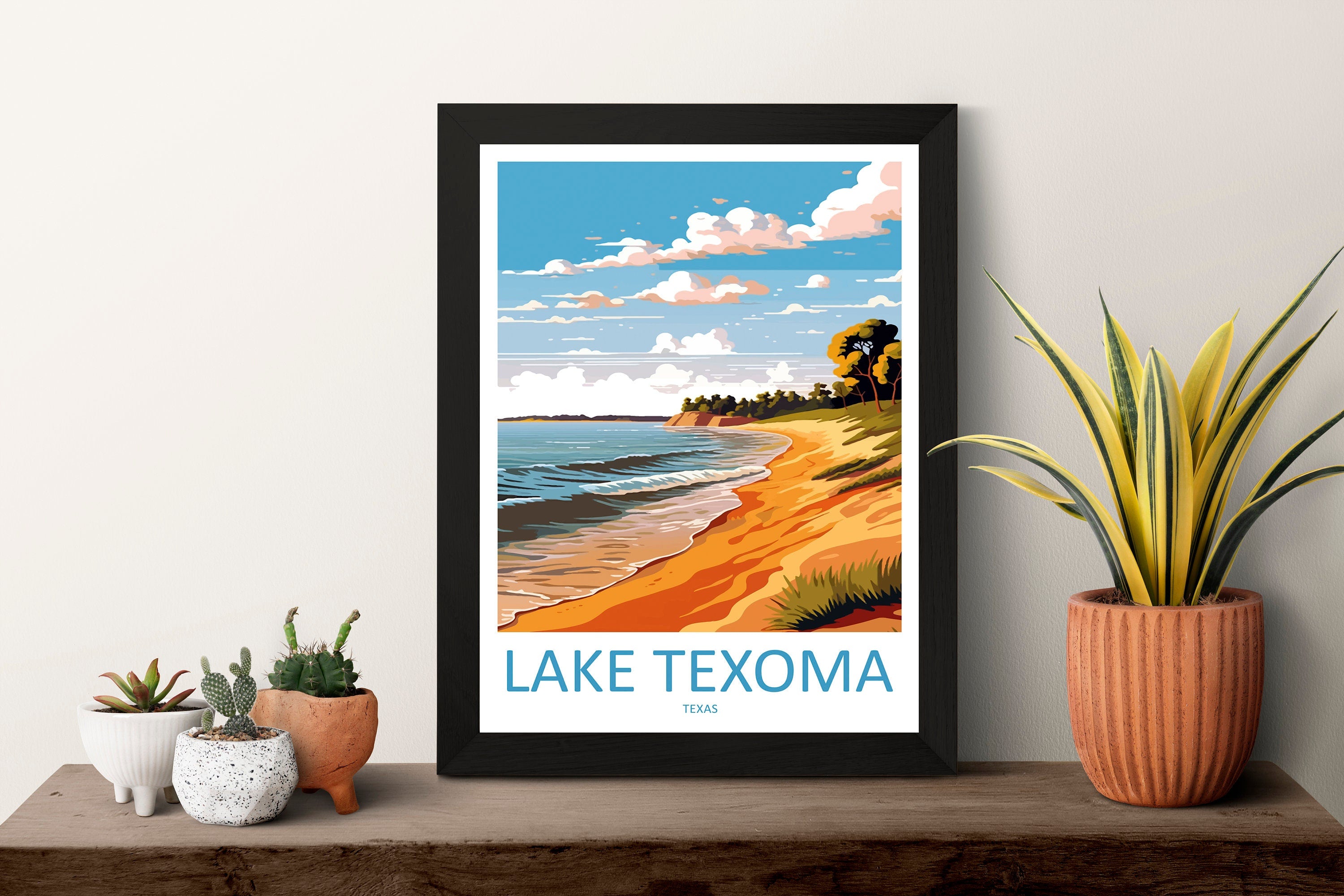 Lake Texoma Travel Print Wall Art Lake Texoma Wall Hanging Home Décor Lake Texoma Gift Art Lovers Texas Art Lover Gift Texas