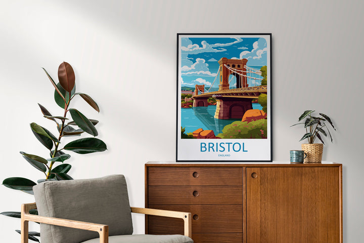 Bristol Travel Print Wall Art Bristol Wall Hanging Home Décor Bristol Gift Art Lovers England Art Lover Gift Bristol Bridge City Art Print