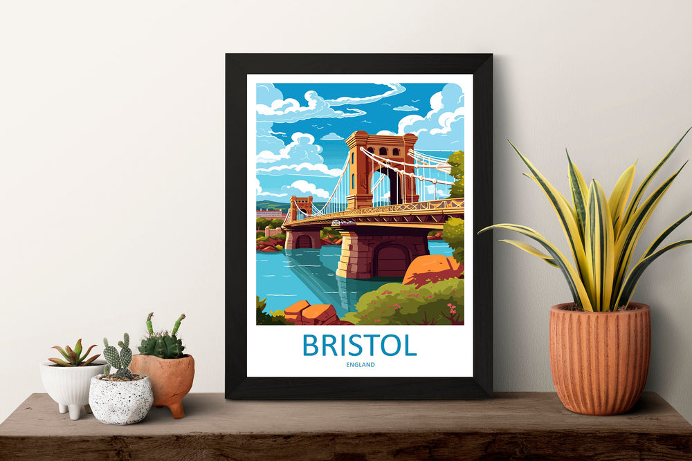 Bristol Travel Print Wall Art Bristol Wall Hanging Home Décor Bristol Gift Art Lovers England Art Lover Gift Bristol Bridge City Art Print