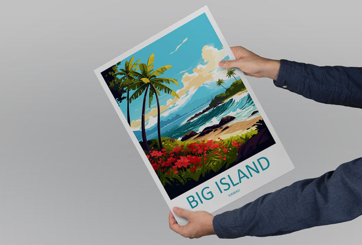 Big Island Travel Print Wall Art Big Island Wall Hanging Home Décor Big Island Gift Art Lovers Hawaii Art Lover Gift Print Artwork