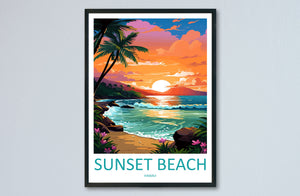 Sunset Beach Travel Print