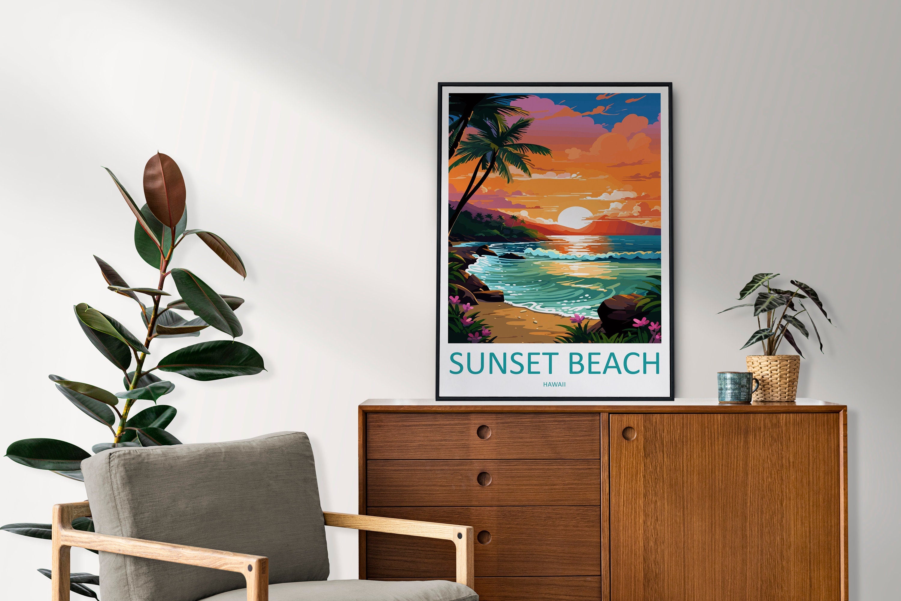 Sunset Beach Travel Print