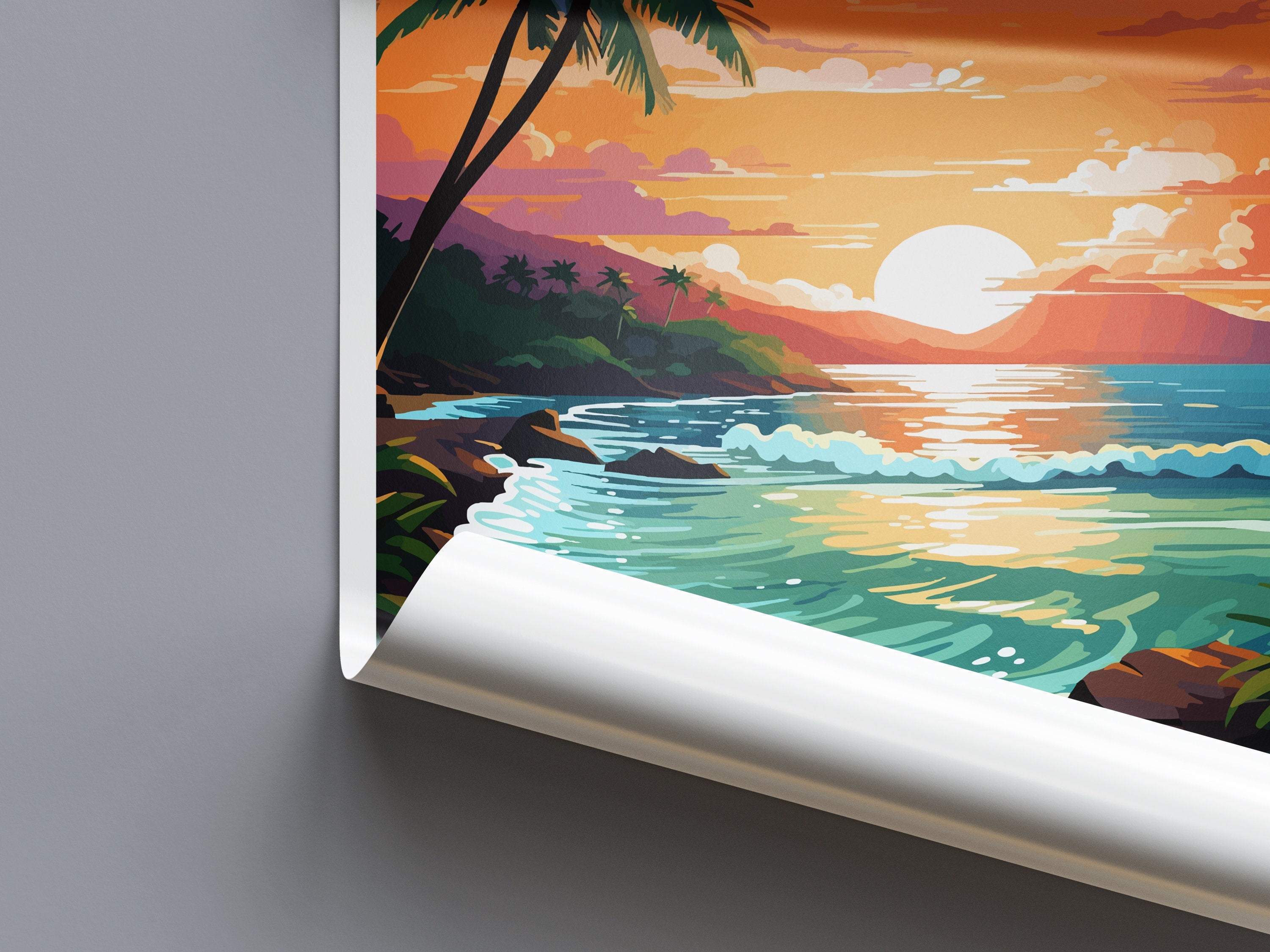 Sunset Beach Travel Print