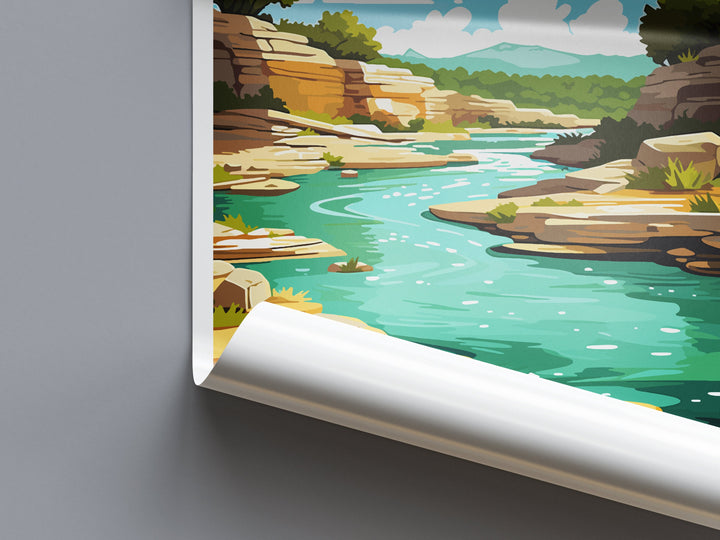 Pedernales Falls Travel Print Wall Art Pedernales Falls Wall Hanging Home Décor Pedernales Falls Gift Art Lovers Texas Art Lover