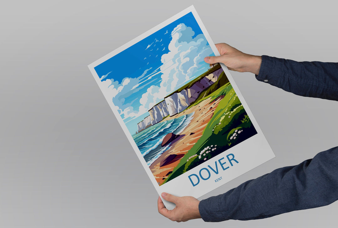 Dover Travel Print Wall Art Dover Wall Hanging Home Décor Dover Gift Art Lovers England Art Lover Gift Print Artwork Kent Art