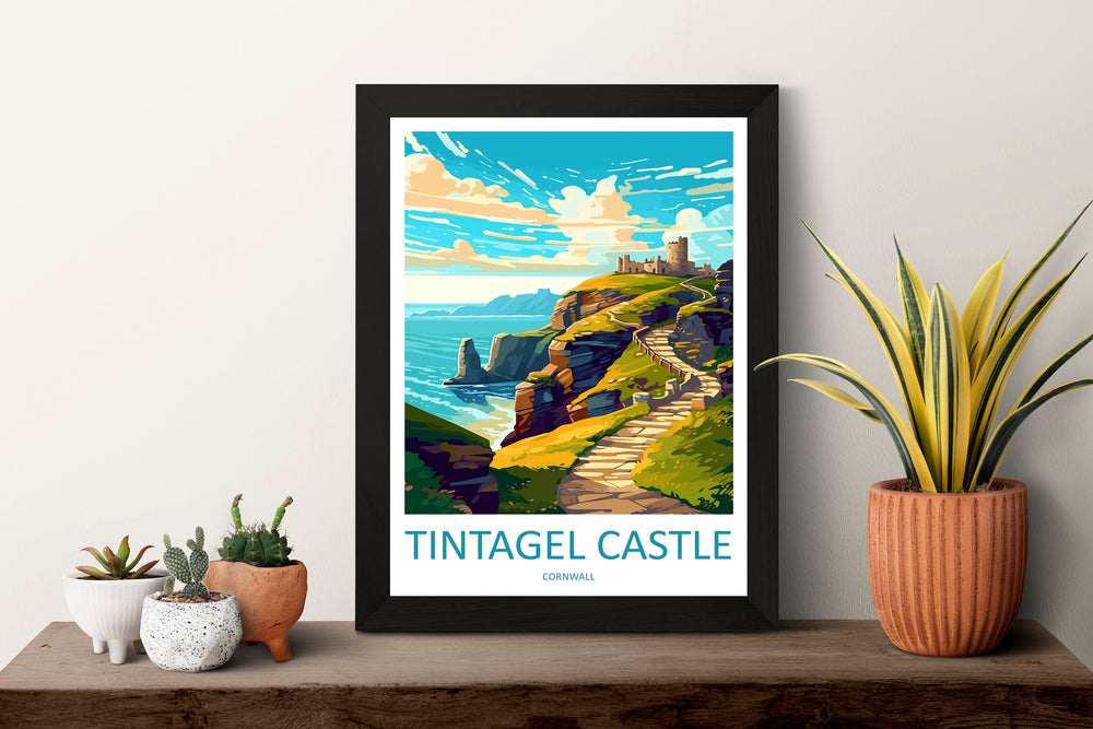 Tintagel Castle Travel Print Wall Art Tintagel Castle Wall Hanging Home Décor Tintagel Castle Gift Art Lovers England Art Lover Gift