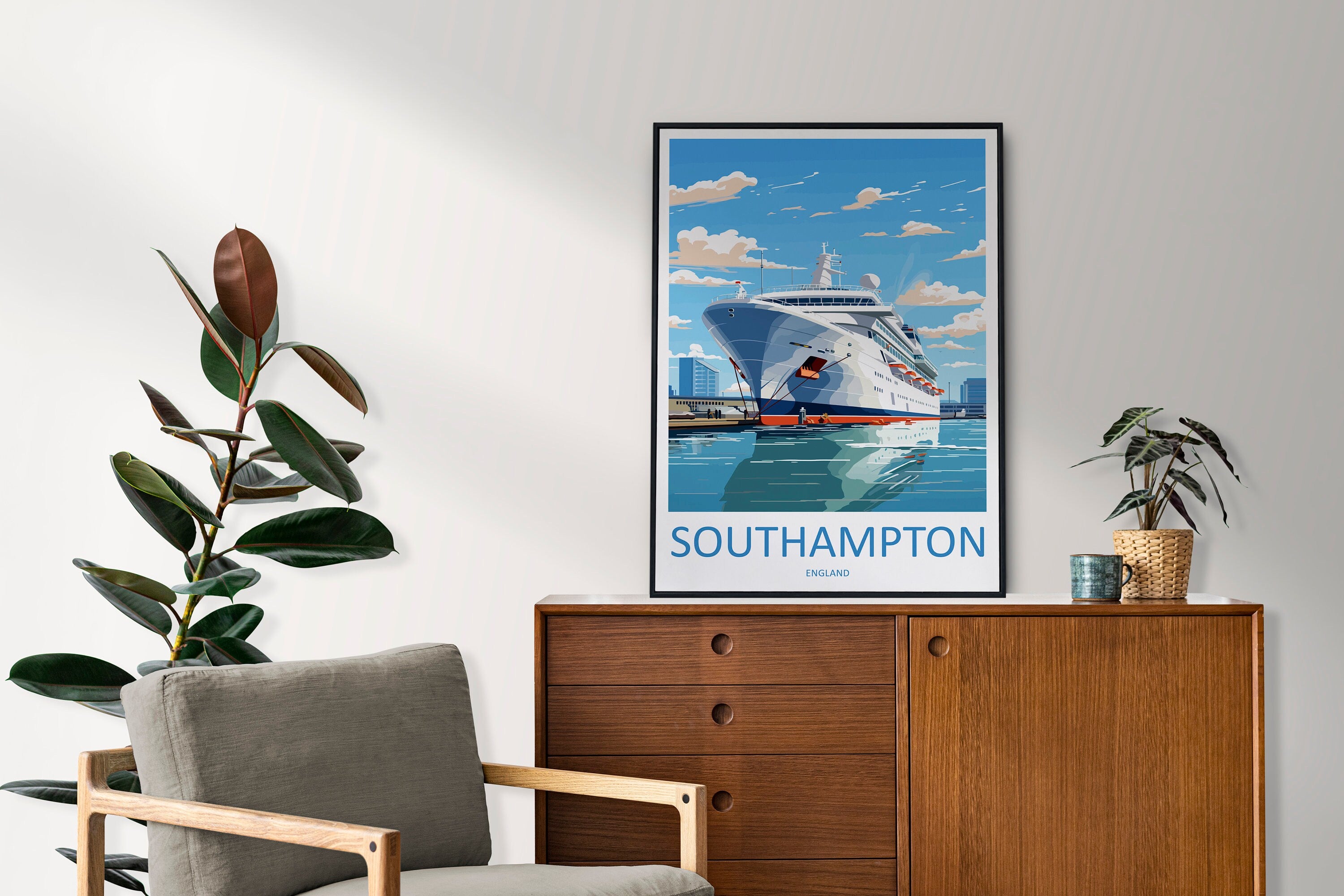 Southampton Travel Print Wall Art Southampton Wall Hanging Home Décor Southampton Gift Art Lovers England Art Lover Gift Wall Art Poster