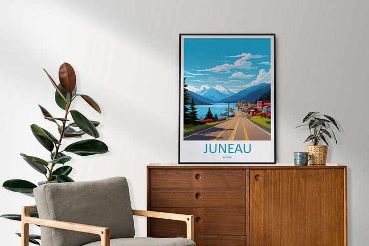 Juneau Travel Print Wall Art Juneau Wall Hanging Home Décor Juneau Gift Art Lovers Alaska Art Lover Gift Juneau Gift