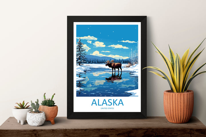 Alaska Travel Print Wall Art Alaska Wall Hanging Home Décor Alaska Gift Art Lovers Alaska Art Lover Gift Alaska Gift United States Poster