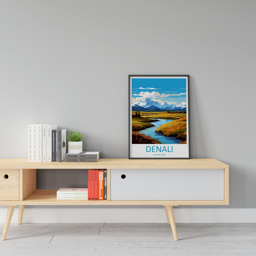 Denali National Park Travel Print Wall Art Denali Wall Hanging Home Décor Denali Gift Art Lovers Alaska Art Lover Gift Denali