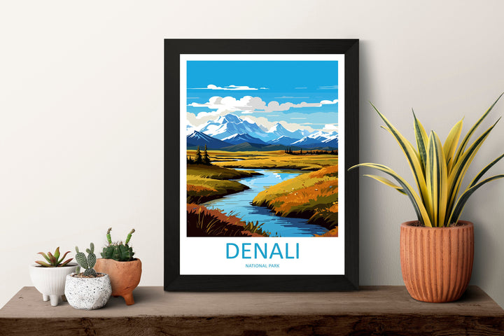 Denali National Park Travel Print Wall Art Denali Wall Hanging Home Décor Denali Gift Art Lovers Alaska Art Lover Gift Denali