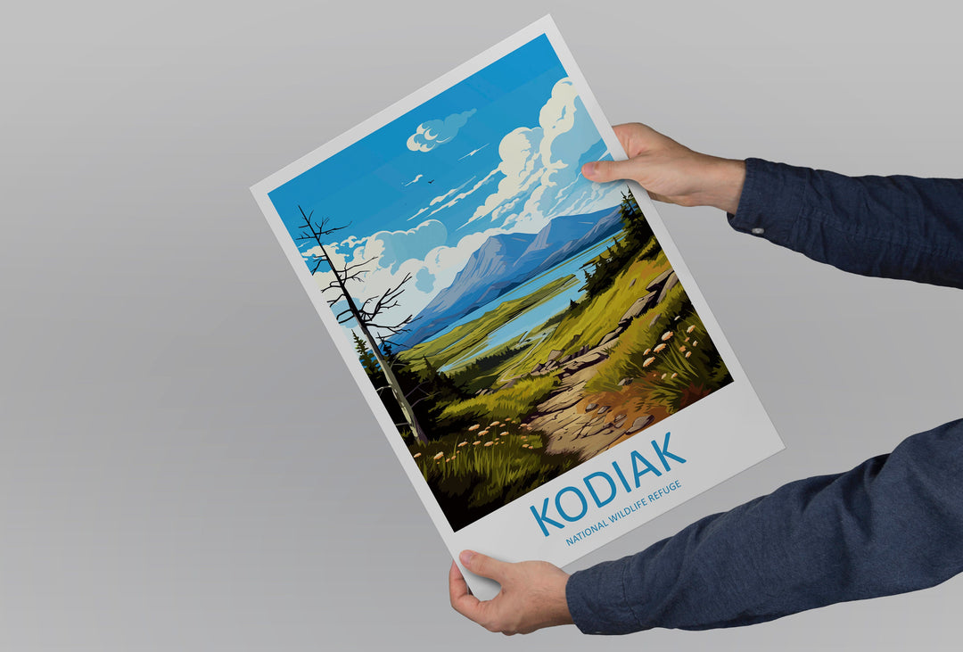 Kodiak National Wildlife Refuge Travel Print Wall Art Kodiak Wall Hanging Home Décor Kodiak Gift Art Lovers Alaska Art Lover Gift Kodiak